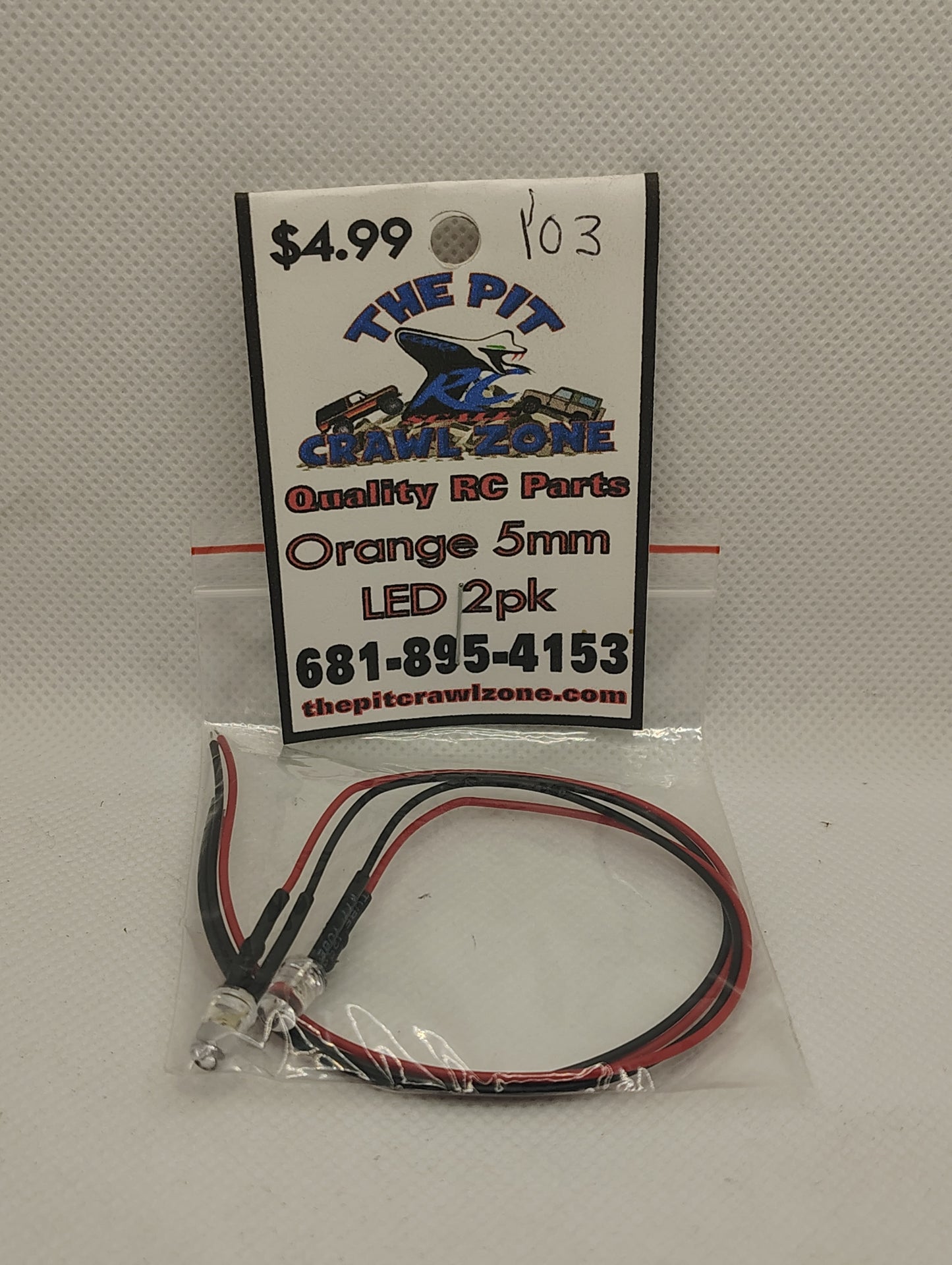 103 Orange 5mm L.E.D. 2pk.