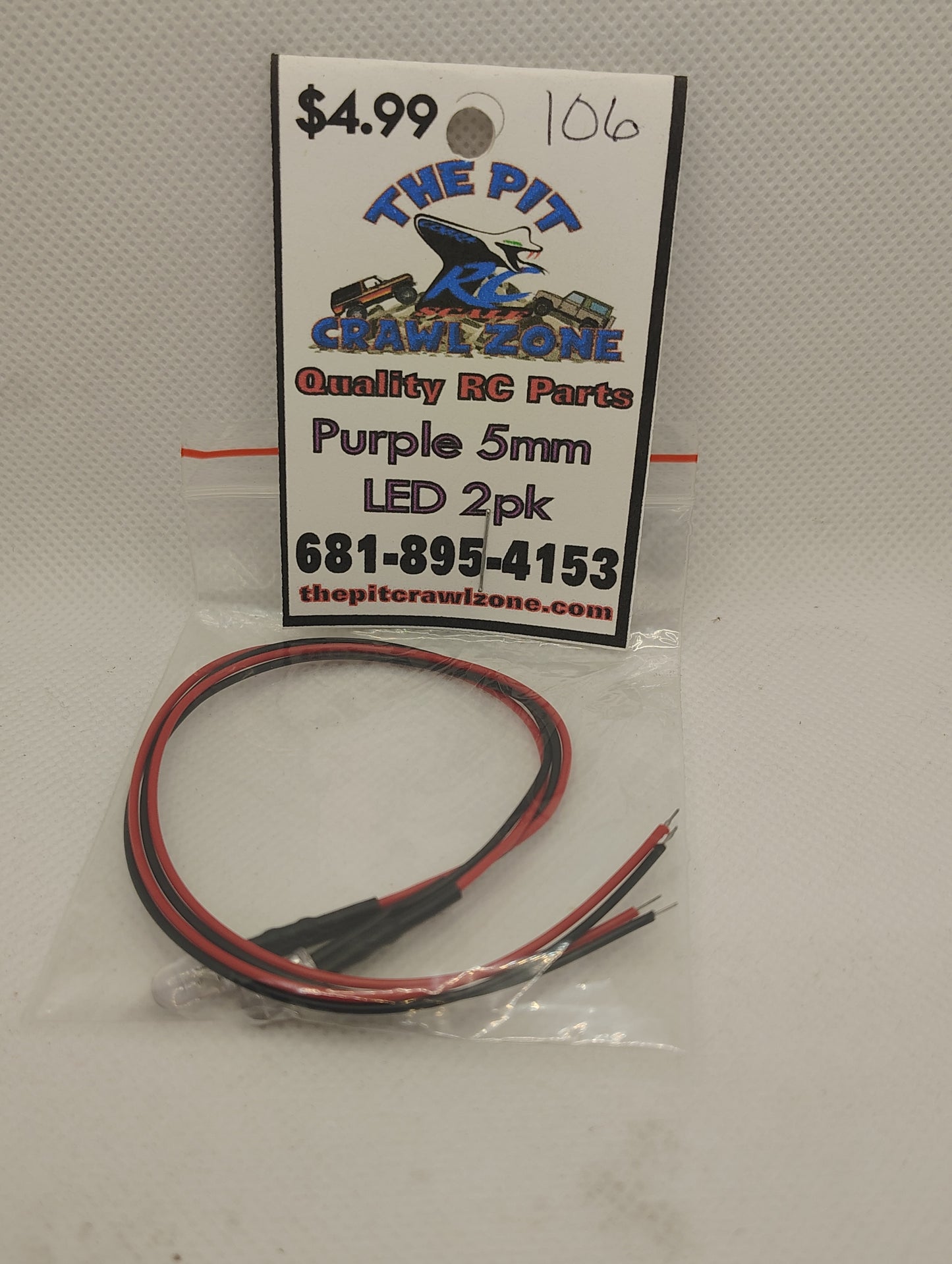 106 Purple L.E.D. 5mm 2pk